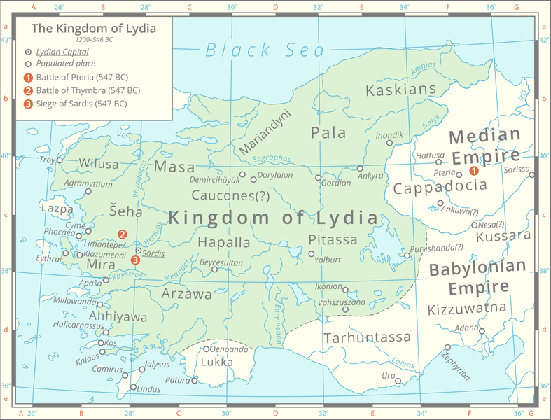 Map of the kingdom of Lydia 