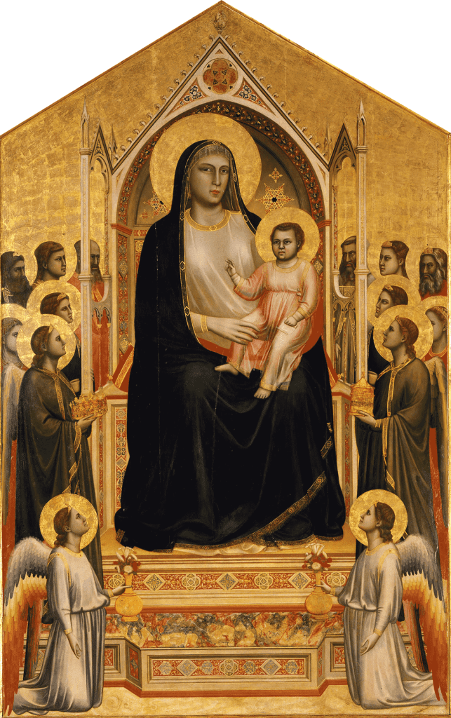 Ognissanti Madonna with gold coloring by Giotto di Bondone (1310).
