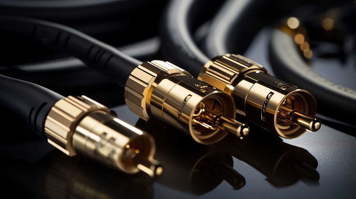 Gold in audio jacks used for the better conductivity.