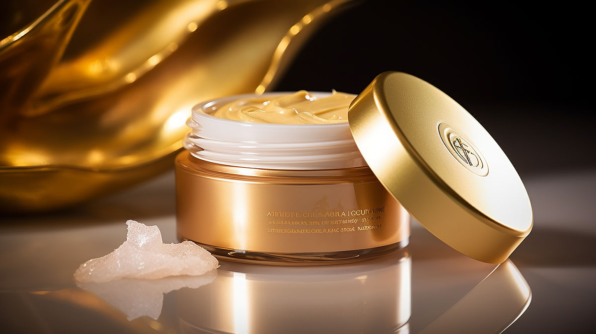 Gold in cosmetics.