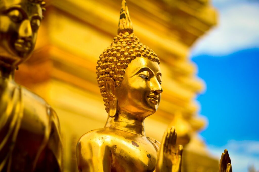Golden Buddha statue in Thailand.