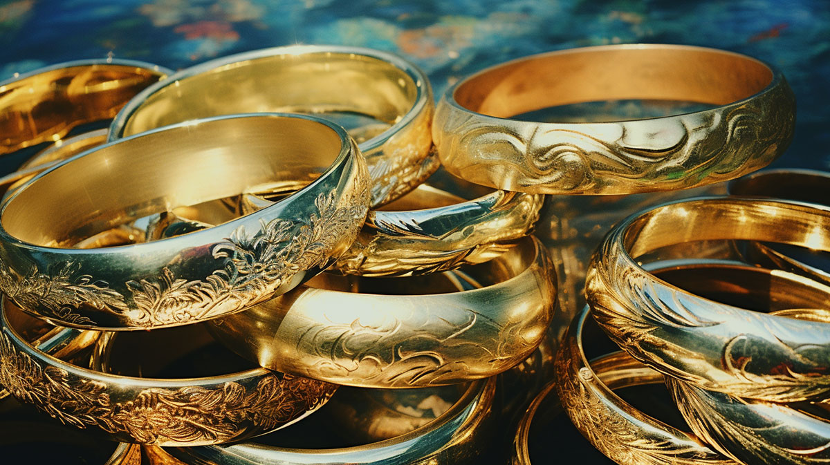 gold rings: checking for authenticity.