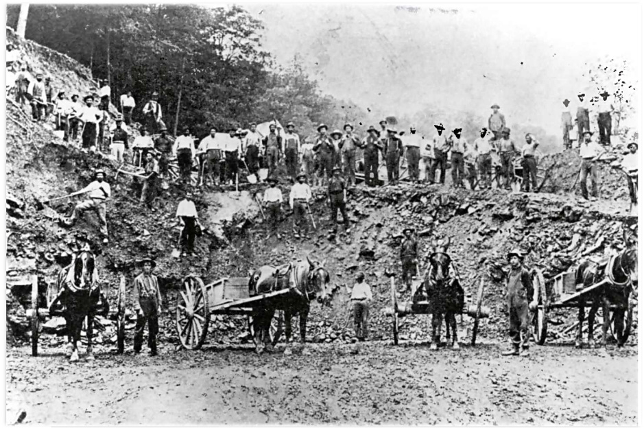 Cornwall Iron Mine in Pennsylvania where gold was mined as a byproduct; hotograph from 1888.