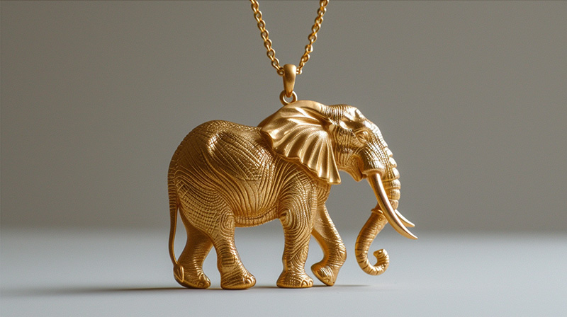 10 tola gold jewelry gold elephant pendant.